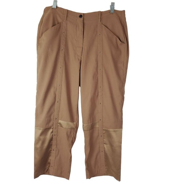 jamie sadock Pants - Jamie Sadock Womens Tan Rhinestone Capri Golf Pants Size 10 GUC